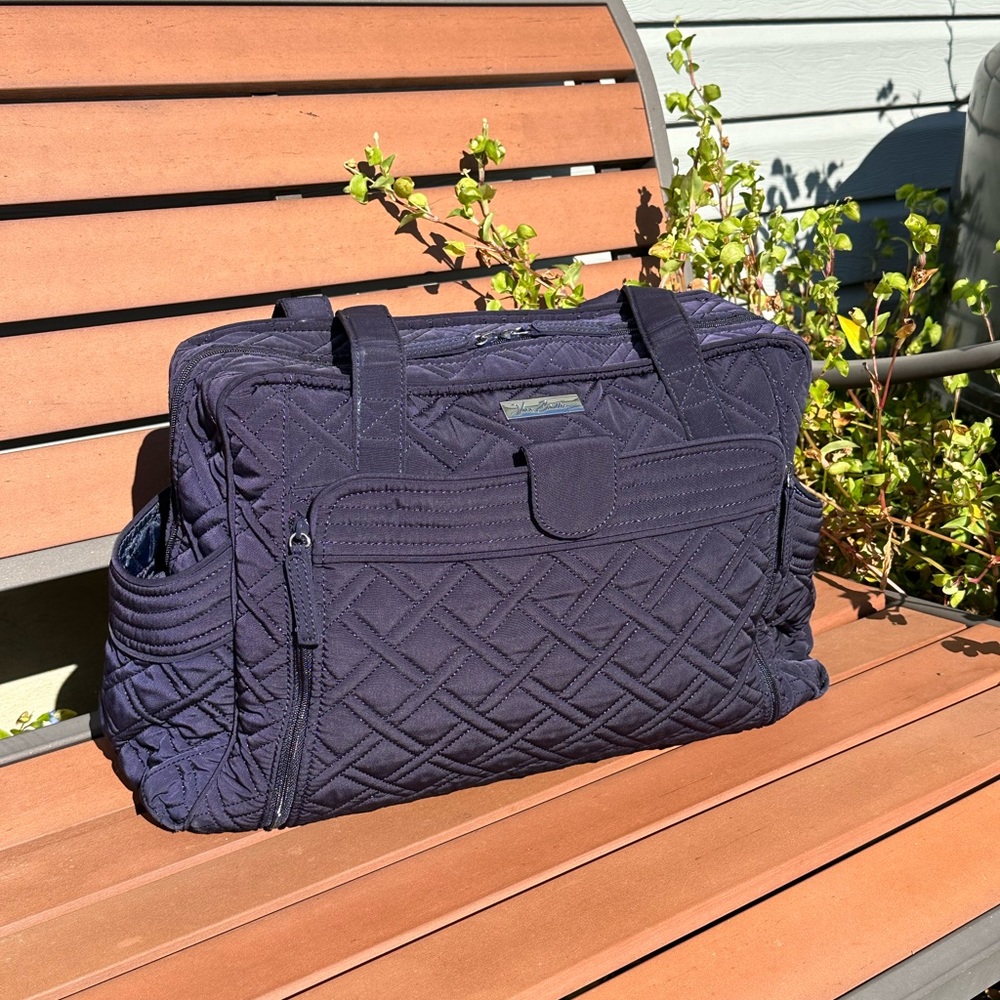 MOVING SALE: Vera Bradley Navy Microfiber Travel Bag